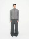 Double Zipper Thick Wool Knitted Jacket