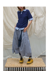 Detachable Plaid Pleated Cropped Pants