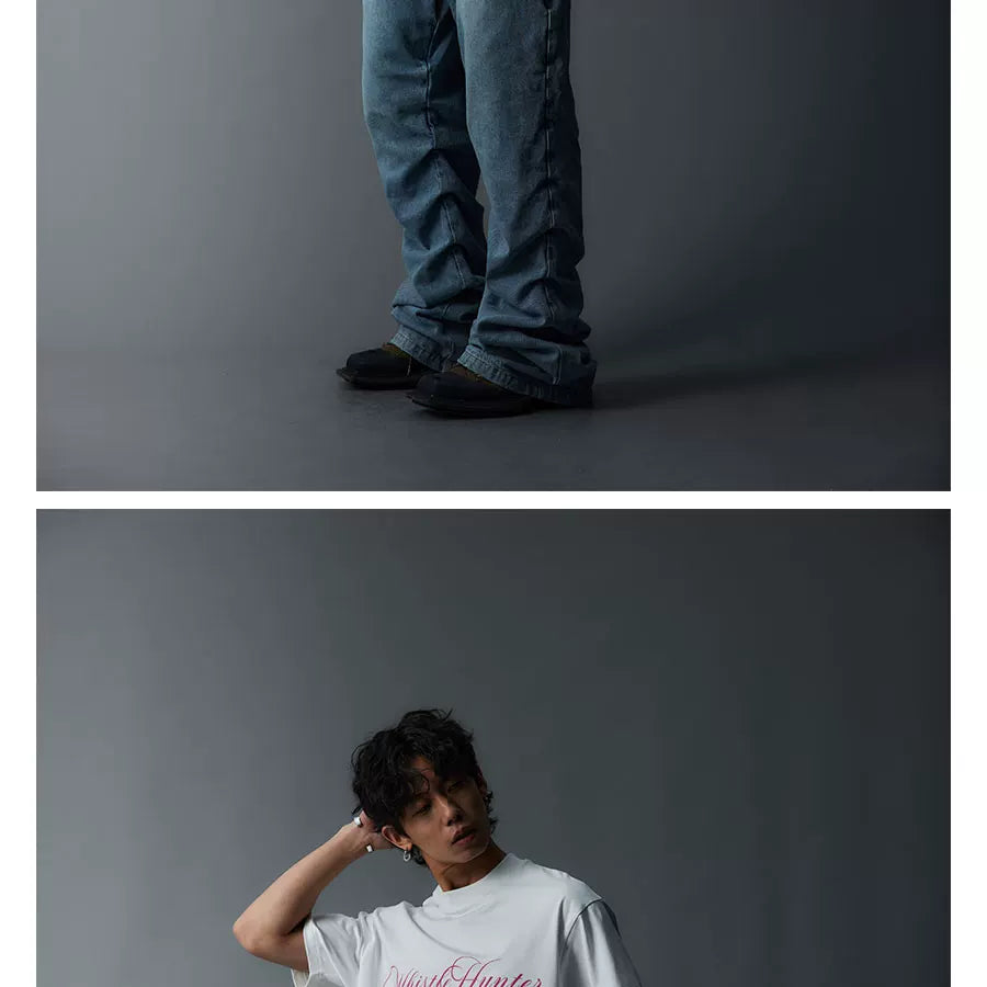 Vintage Loose White Pink Diamond Tee