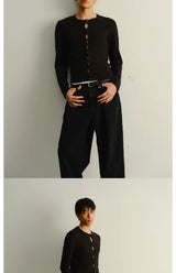Dark Sexy Cutout Long-Sleeve Slim Tee