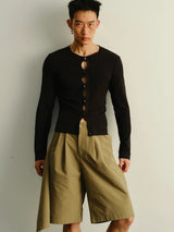 Dark Sexy Cutout Long-Sleeve Slim Tee