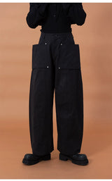 Men's Curved Wide Leg Cargo Pants