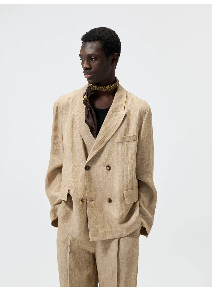 Hemp Linen Notch Lapel Blazer