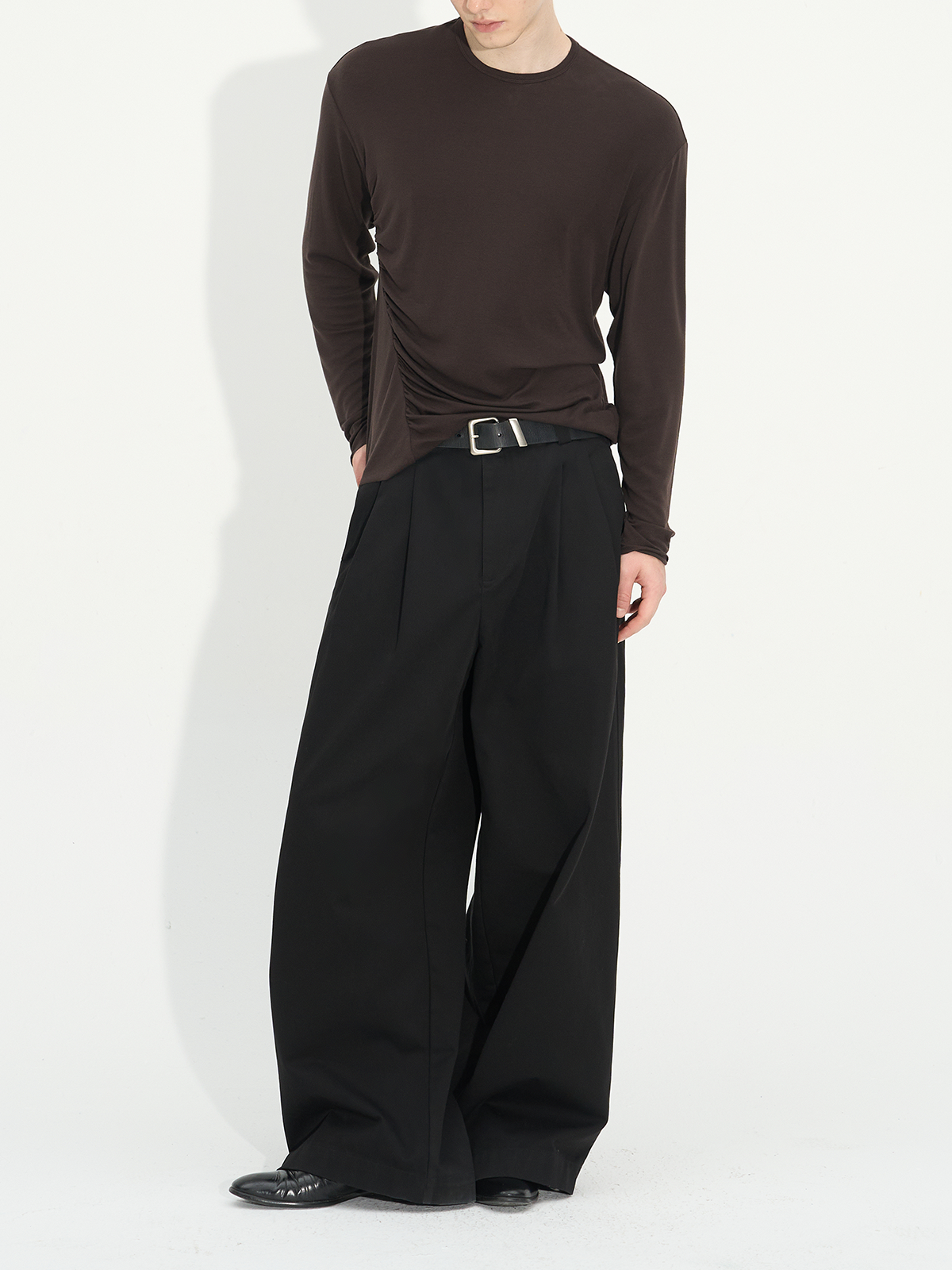 Comfortable Rippled Wool Long Sleeve Top