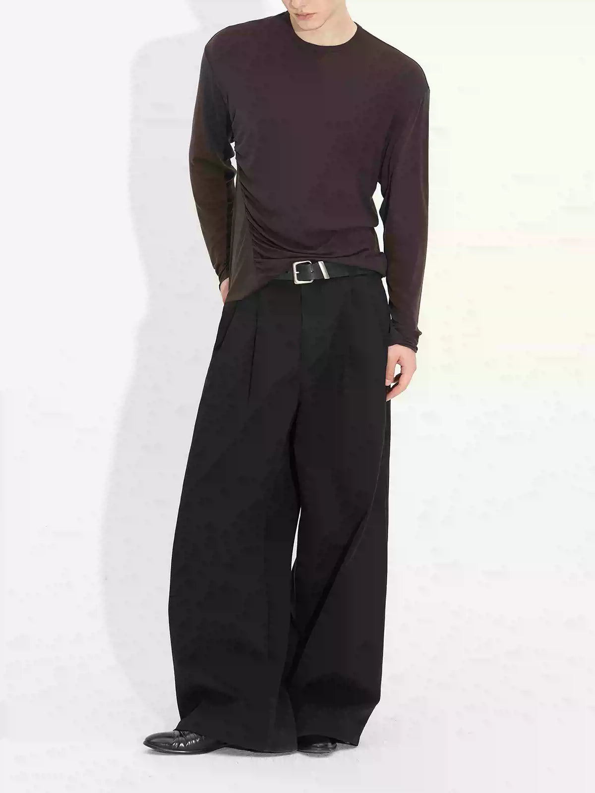 Comfortable Rippled Wool Long Sleeve Top