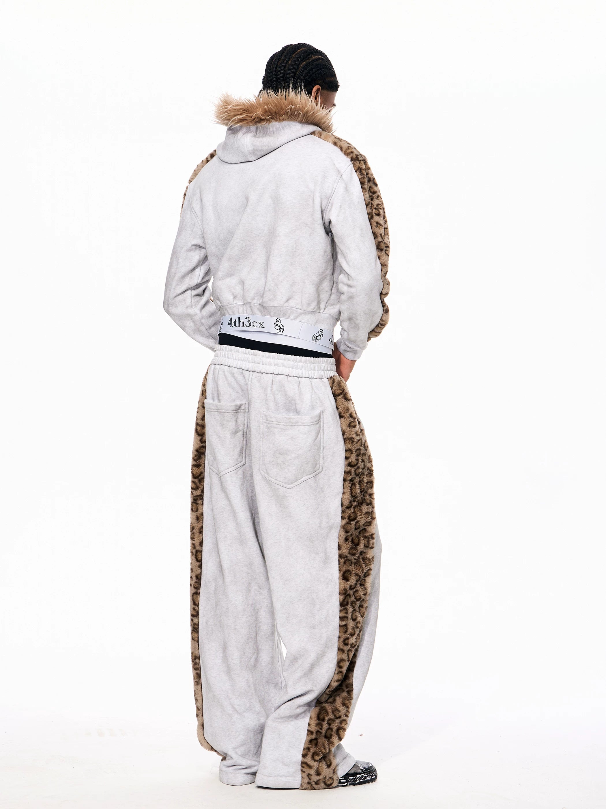 Men's Leopard Fur Hooded Cardigan