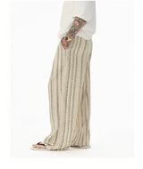 Distressed Vintage Striped Vest Pants Set