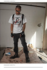 Vintage Parody Print Cropped Crew Tee