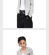 Wool Blend Badge Long Sleeve Cardigan
