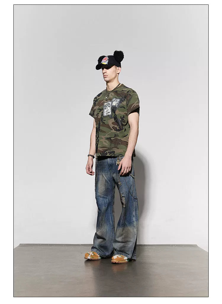 American Camo Cross Gun Tee