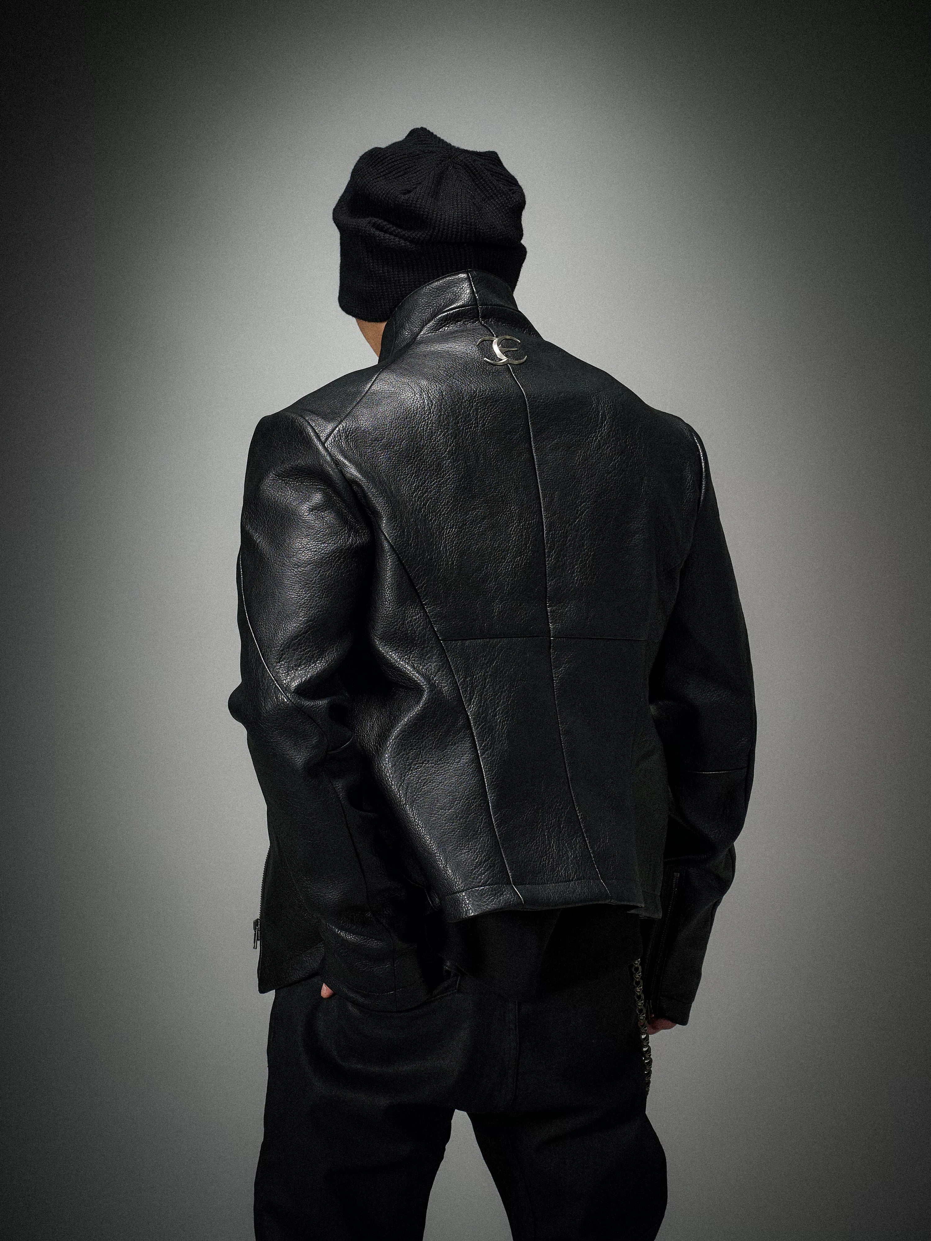Asymmetric Wild Cowhide Leather Jacket