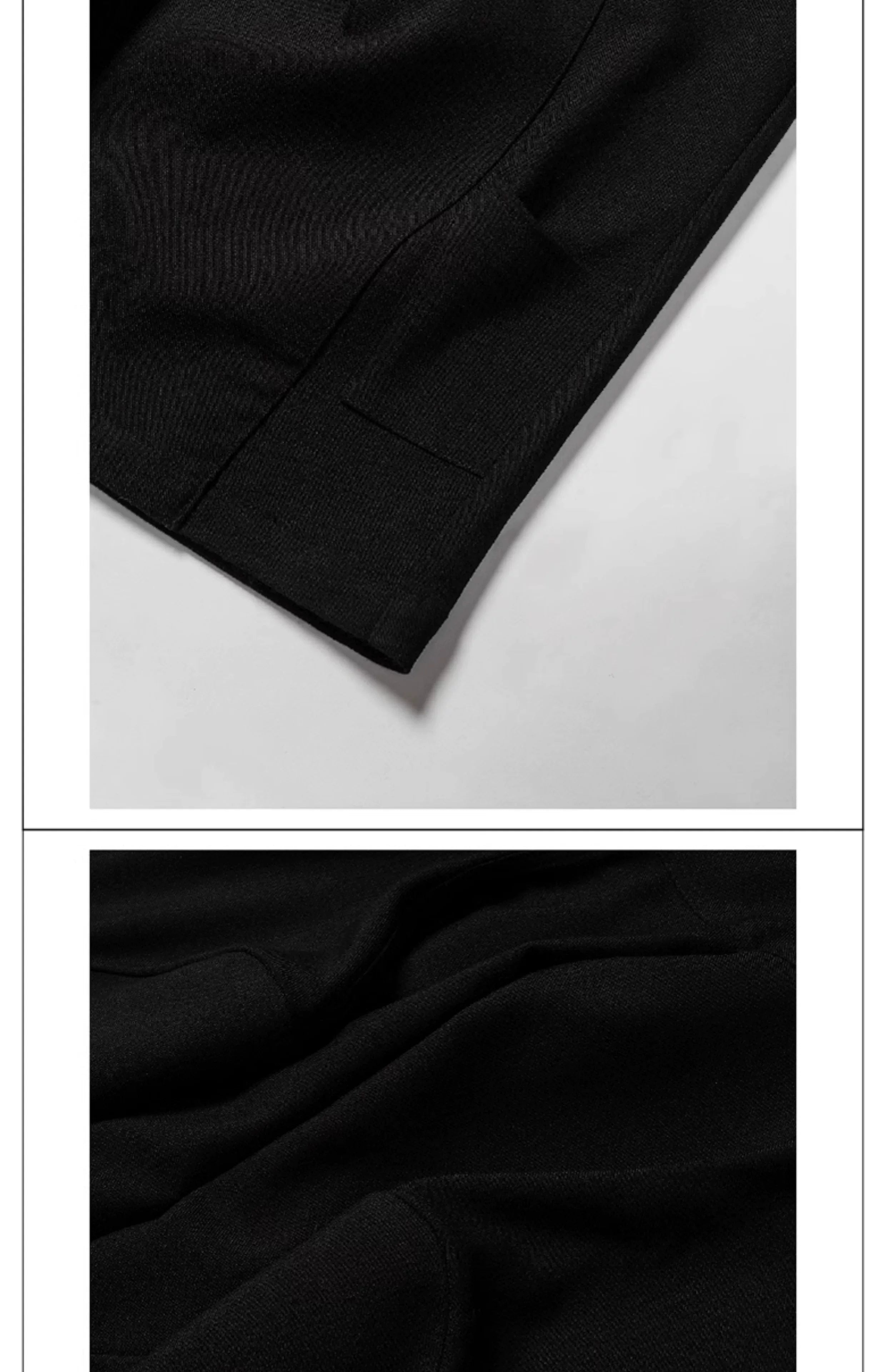 Black Patchwork Wide Leg Floor-Length Pants
