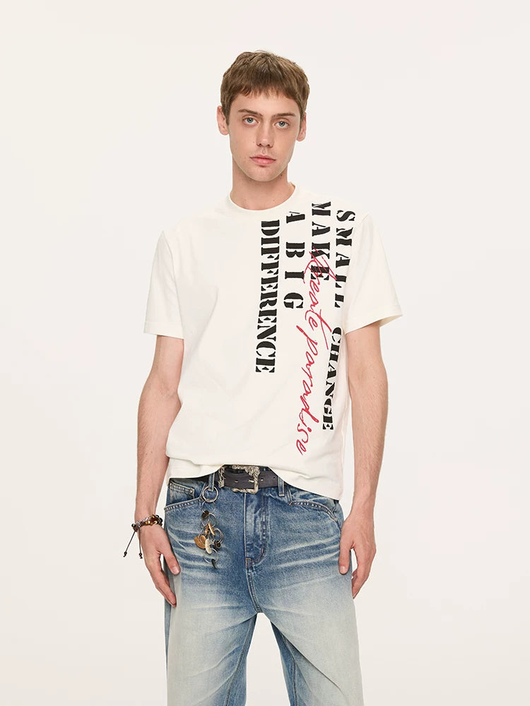 Casual Cool Dry Contrast Slogan Tees