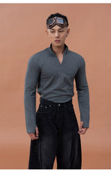 Men's Slim Zip Mock Neck Tee