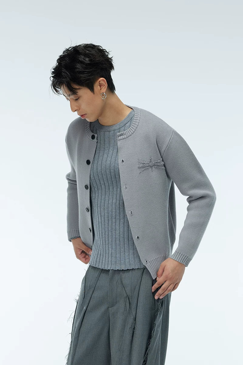 Rivet-Trimmed Two-Tone Cardigans