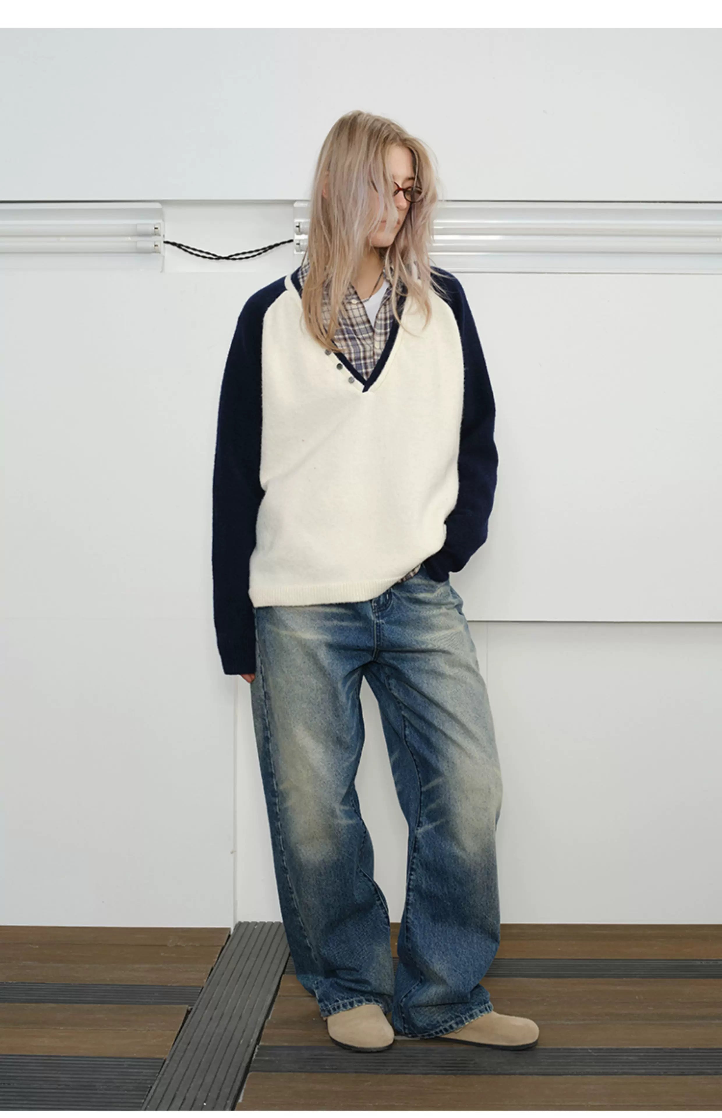 Men's Vintage Washed Loose Jeans