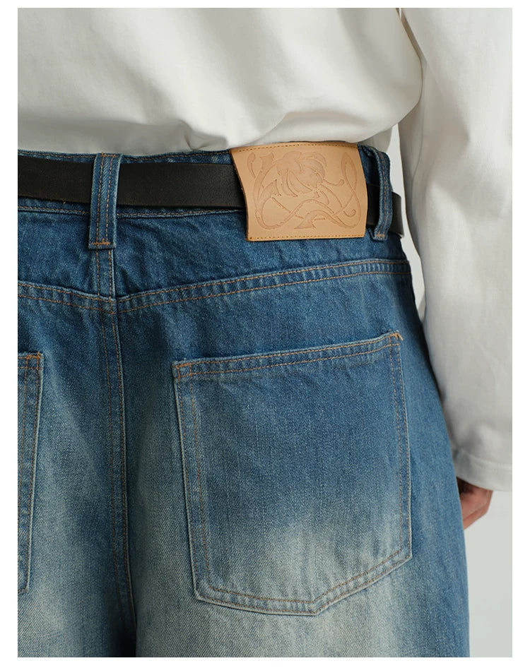 Icy Blue Vintage Coated Baggy Jeans