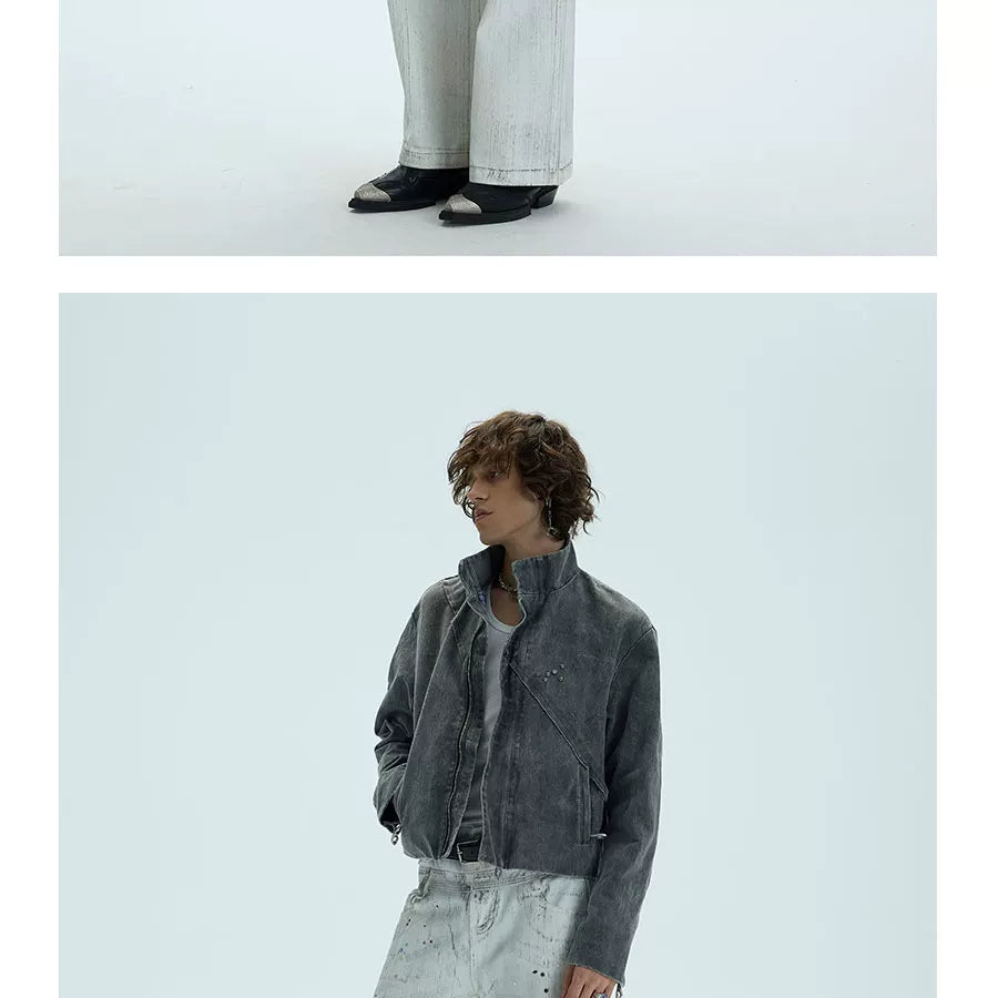 Washed Fleece Plaid Lined Jacket