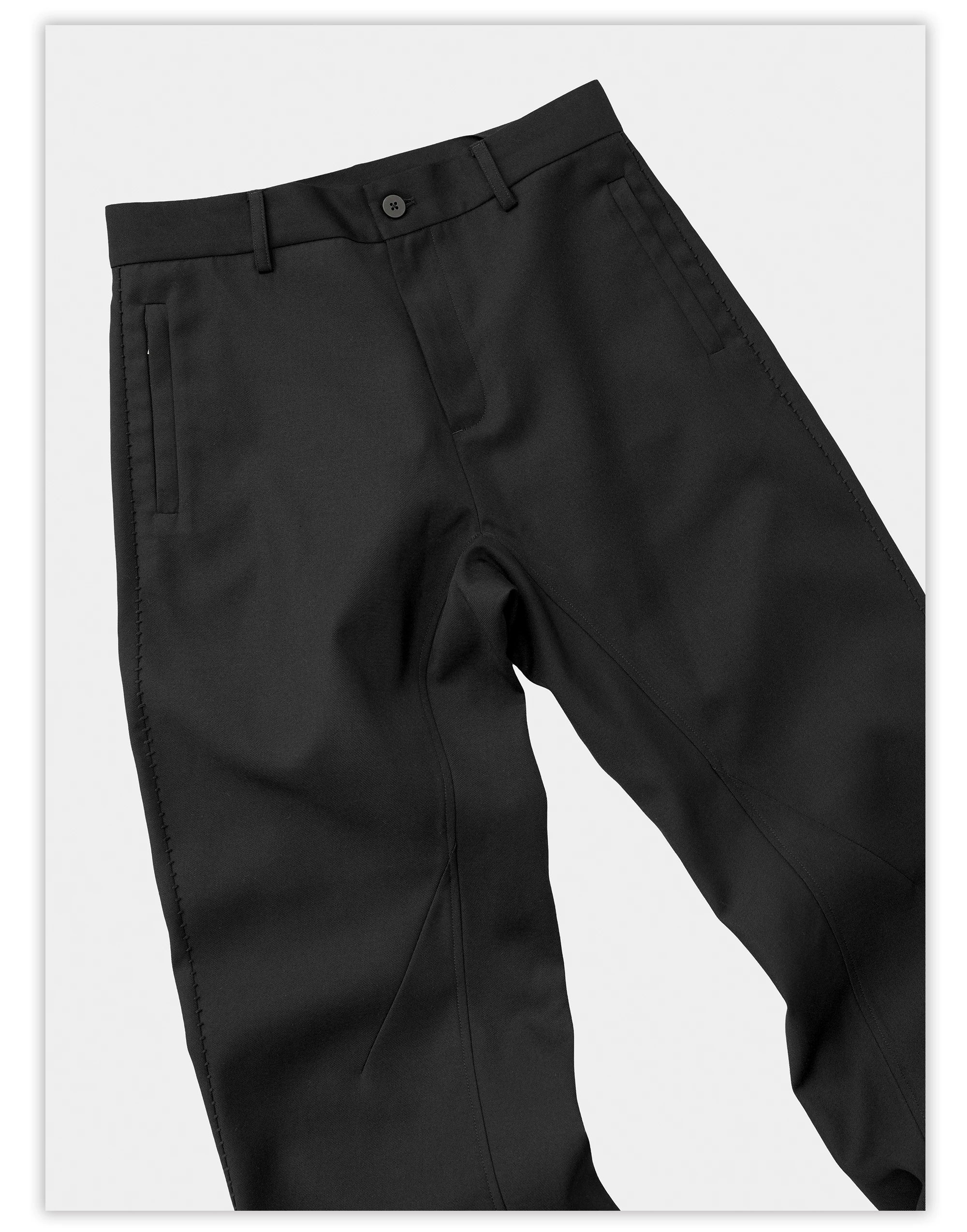 Matte Black Wrinkle-Resistant Dress Pants