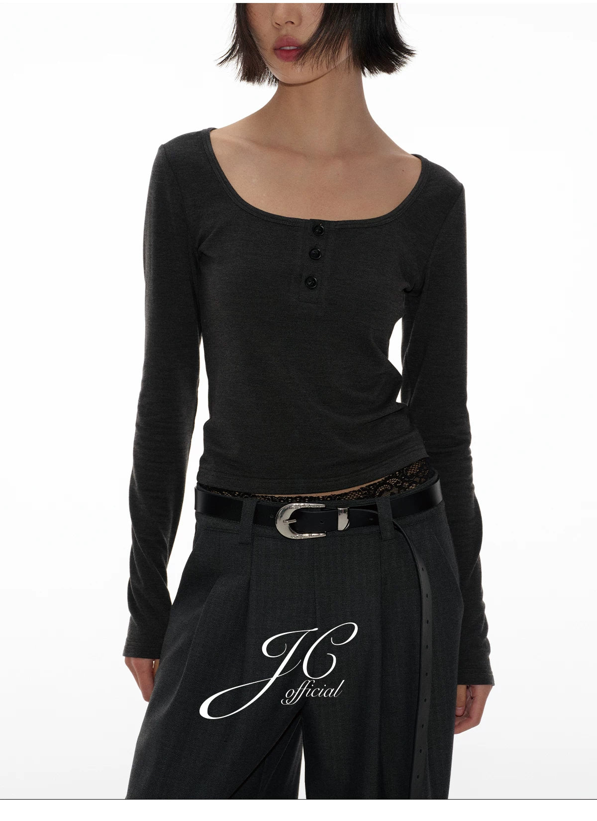 Women's Soft Long Sleeve Henley Tops