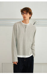 Men’s Waffle Henley Twofer Long-Sleeved Tees