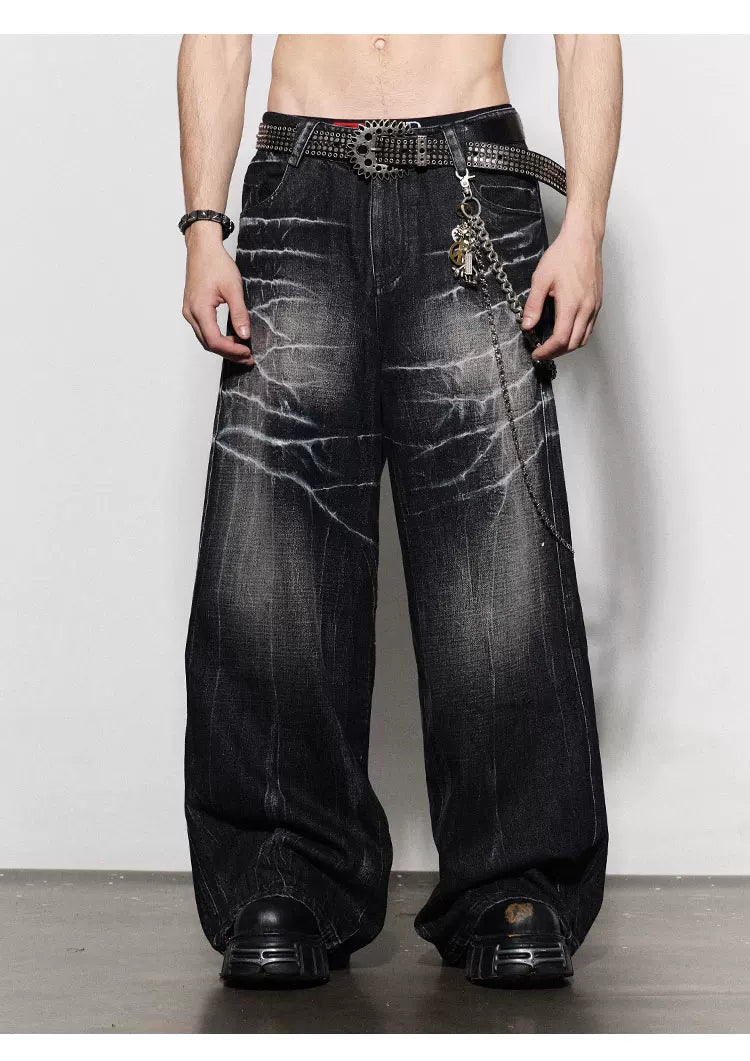 American Vintage Washed Distressed Baggy Jeans