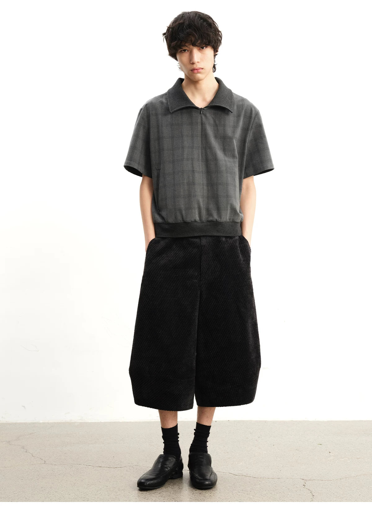 Loose Casual Twill Cropped Shorts