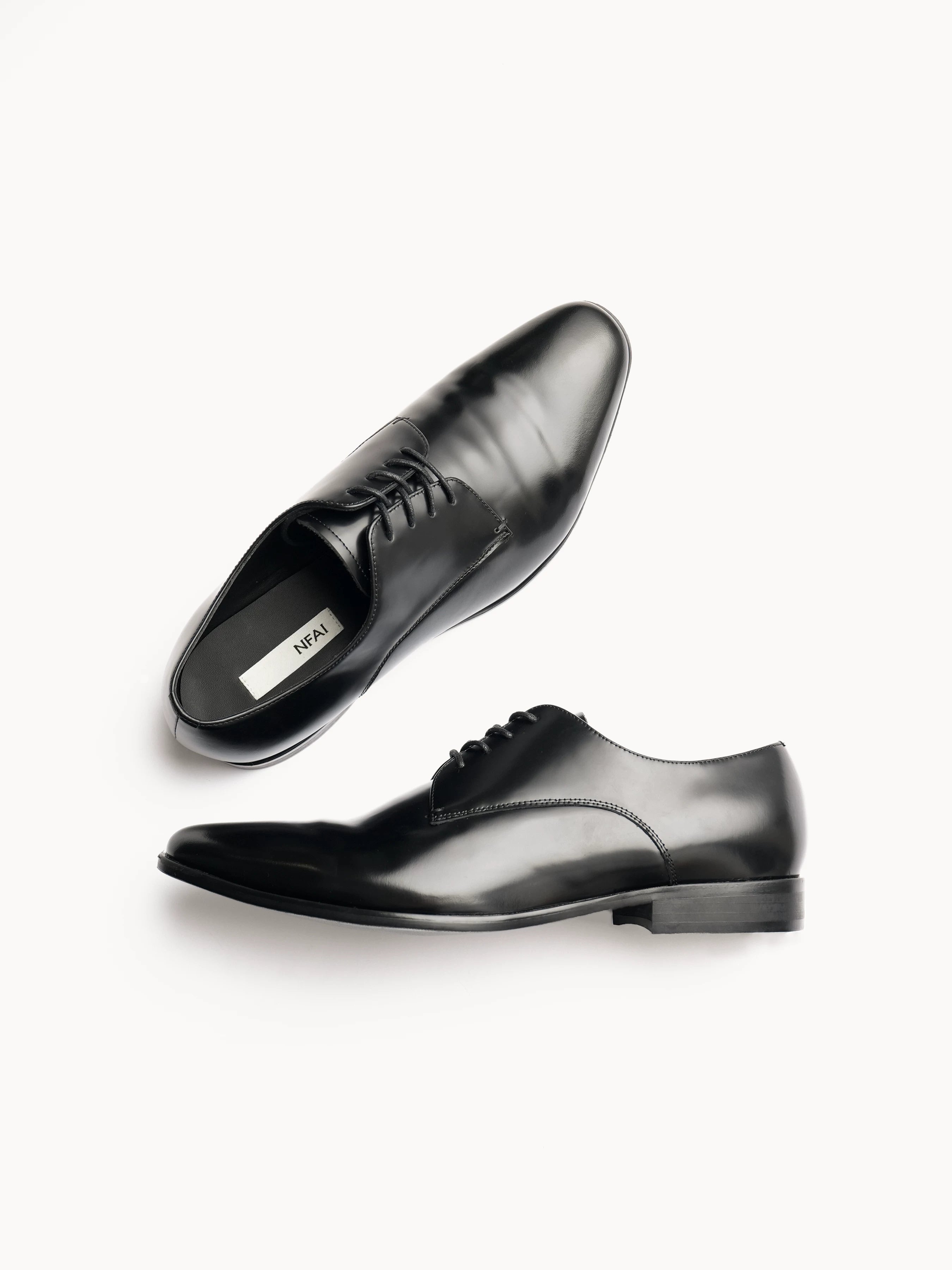 Pointed Toe Pleated Leather Derby Shoes