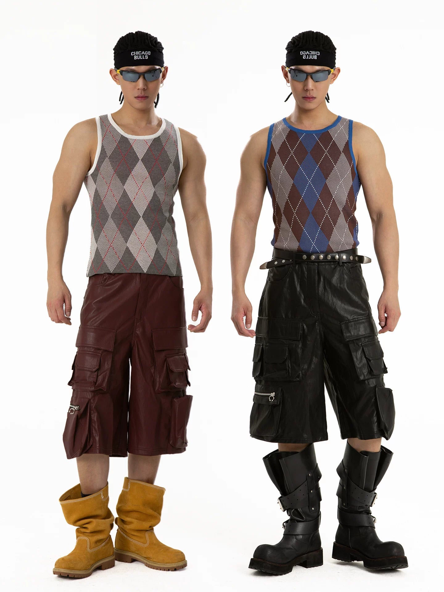 Men's Colorblock Plaid Knit Sports Vest