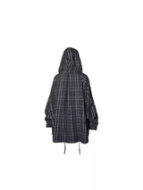 Dual Style Mid-Length Plaid Shirt Smock