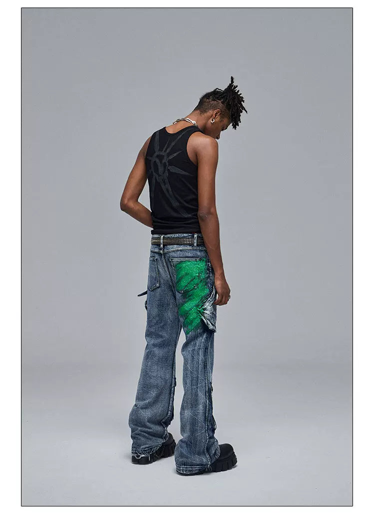 Skeleton Print Ribbed Tank Top