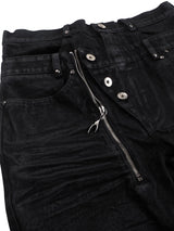 Double Waist Waxed Whiskered Skinny Jeans