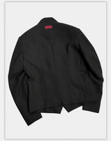Structured Shoulder Wrinkle-Resistant Linen Slim Blazer