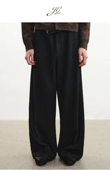 Loose Pleated Wool Pants