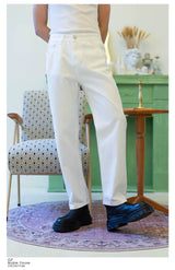 Men's Vintage White Wide Leg Jeans