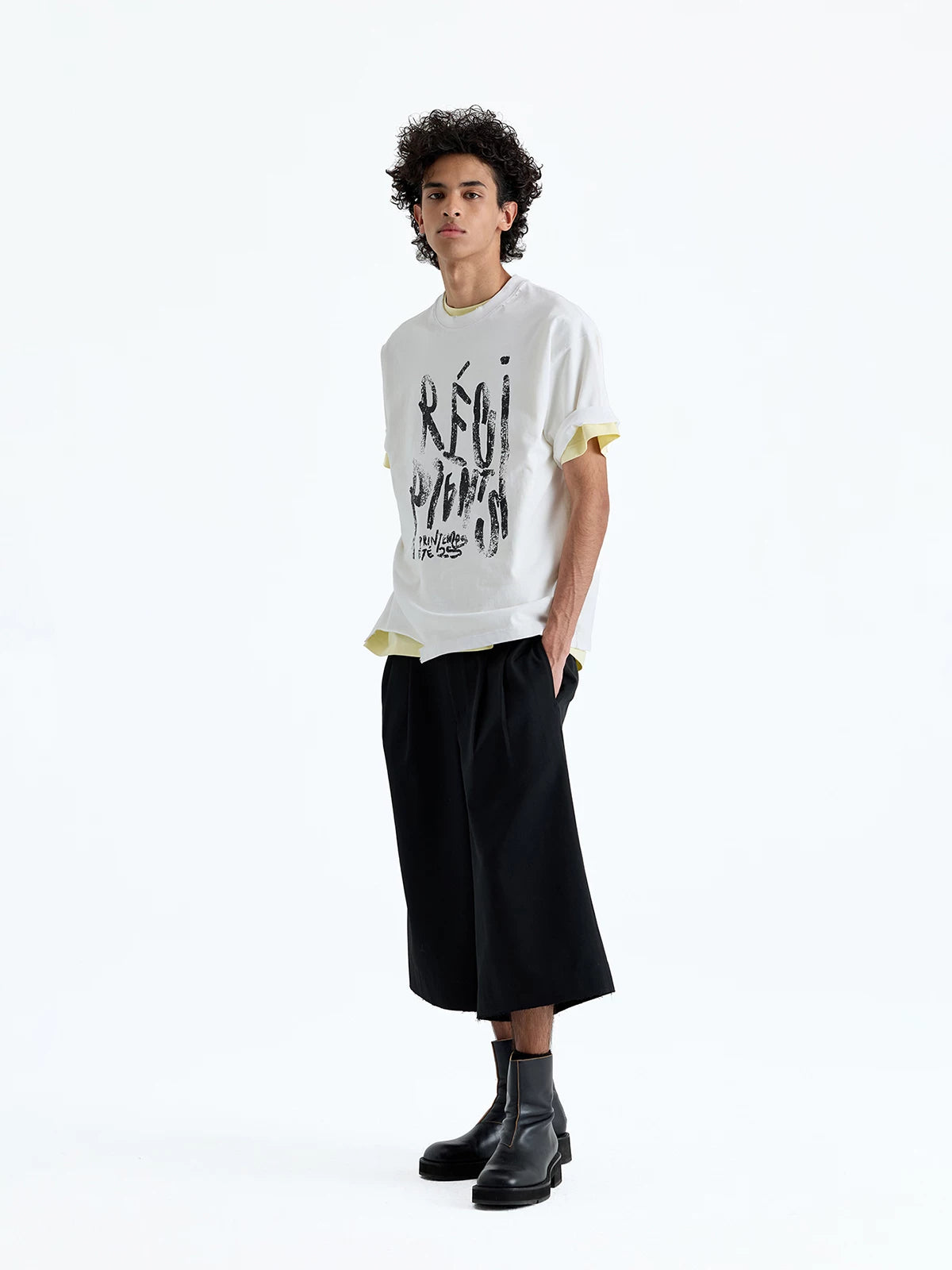 230g Cotton Distressed Letter Print Tee