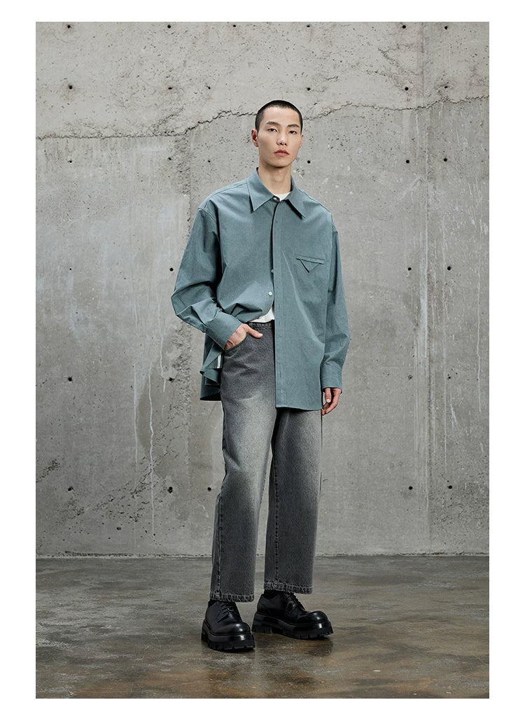 Triangle Pocket Shirt with Hidden Placket