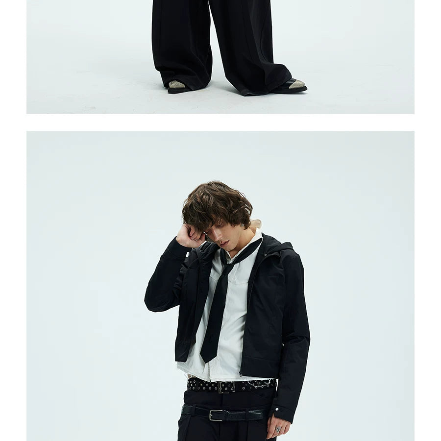 Short Detachable Hooded Waterproof Trench Coat