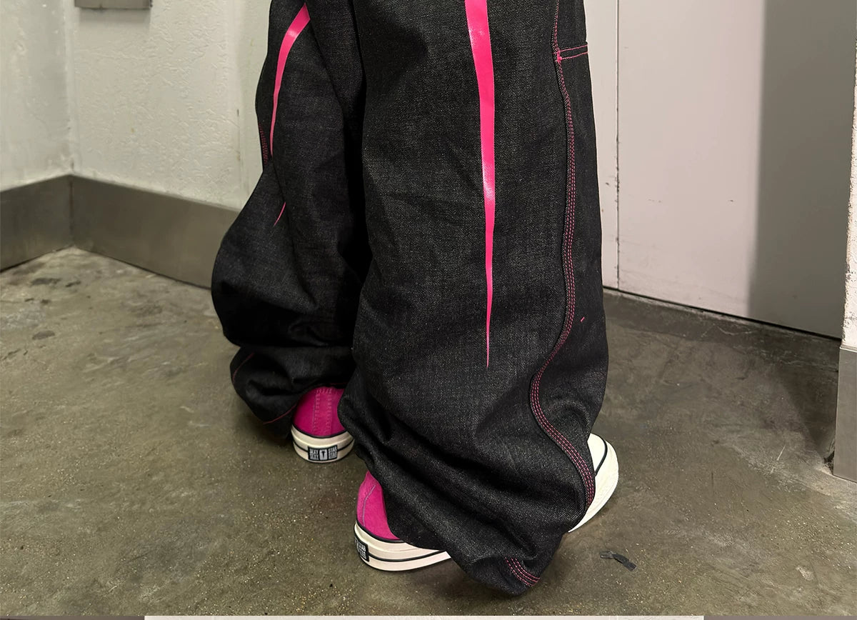 2000s Pink Baby Bootleg Straight Jeans