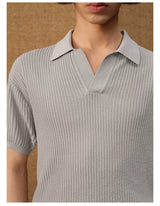 Polo Collar Ice Silk Knit Tees
