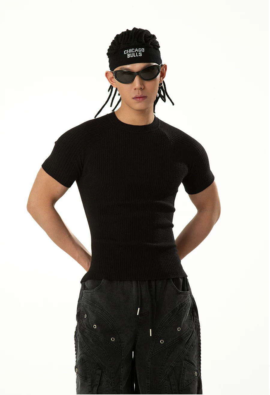 Men's Colorblock Ribbed Short Sleeve Tee