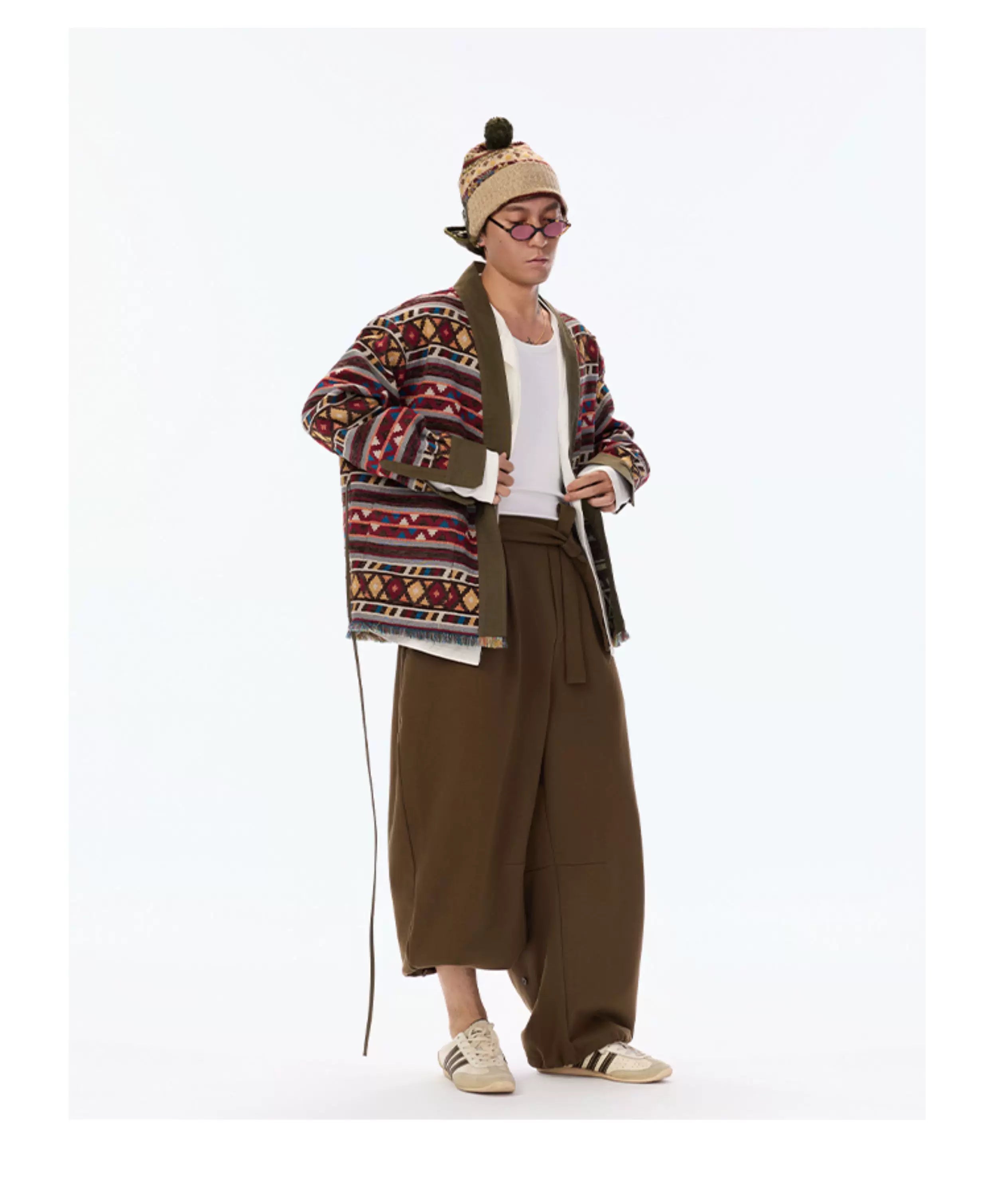 Vintage Jacquard Oversized Kimono Coat