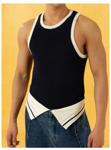 Men's Color Block Rib Knit Vest