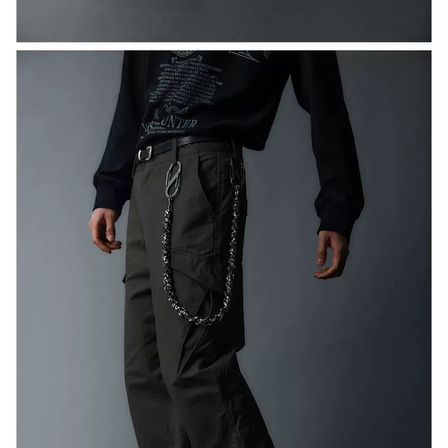 Adjustable Zipper Flared Baggy Cargo Pants