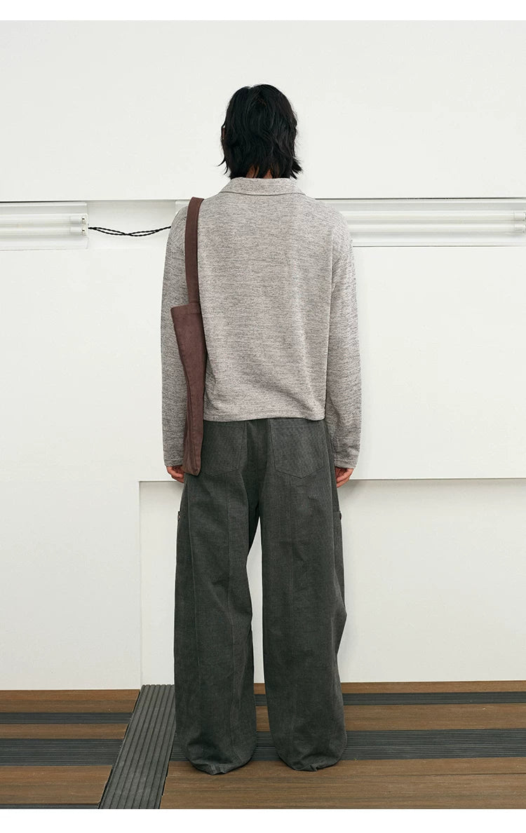 Men's Long Sleeve V-Neck Knit Top