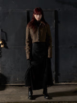 Y2K Fur Collar Cropped Leather Jacket