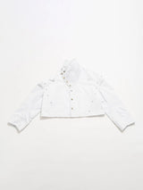Oversized Cropped Stand Collar Riveted Jacket