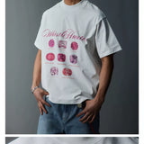 Vintage Loose White Pink Diamond Tee