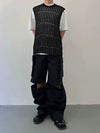 Assorted Colors Tree Cutout Knit Vest