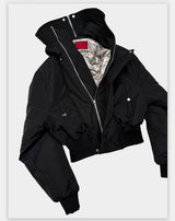 Dark 3M Oversized Hooded Bomber Jacket